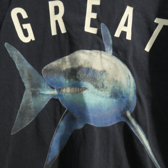 GAP KIDS navy graphic T-Shirt "Great Shark" print / design, XL size 12 years GUC - Picture 11 of 12